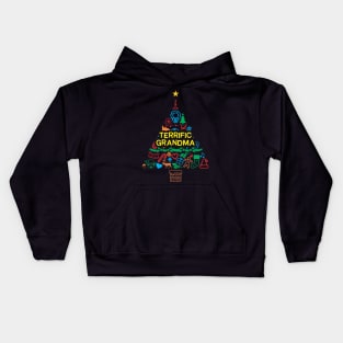 Terrific Grandma Gift - Xmas Tree 2 - Christmas Kids Hoodie